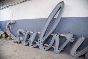 Primed neon sign is ready for the next step!